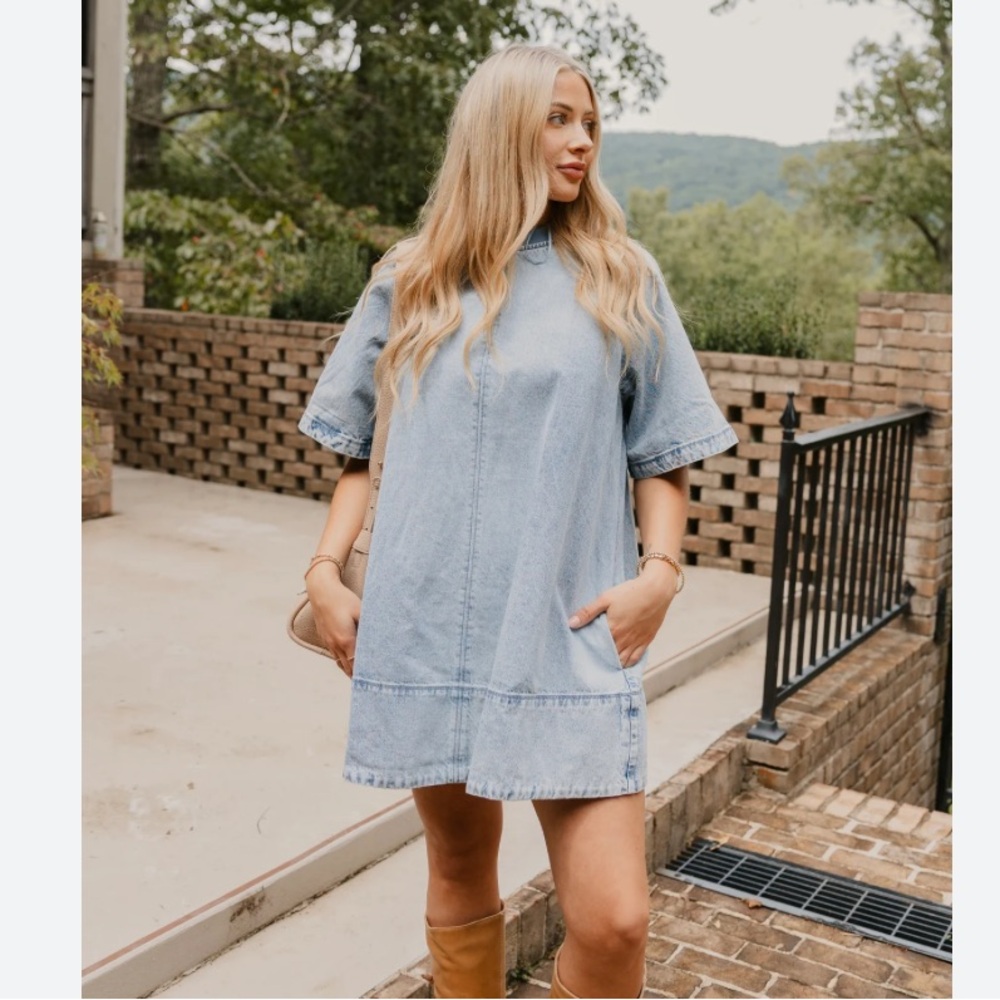 Free People Harlow denim dress size S